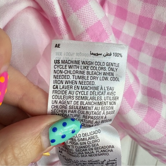 Pink and Yellow Gingham Charter Club Short Sleeve T-shirt - Size XL - Picture 6 of 6